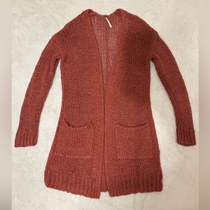 Free People Rust Open Knit Cardigan